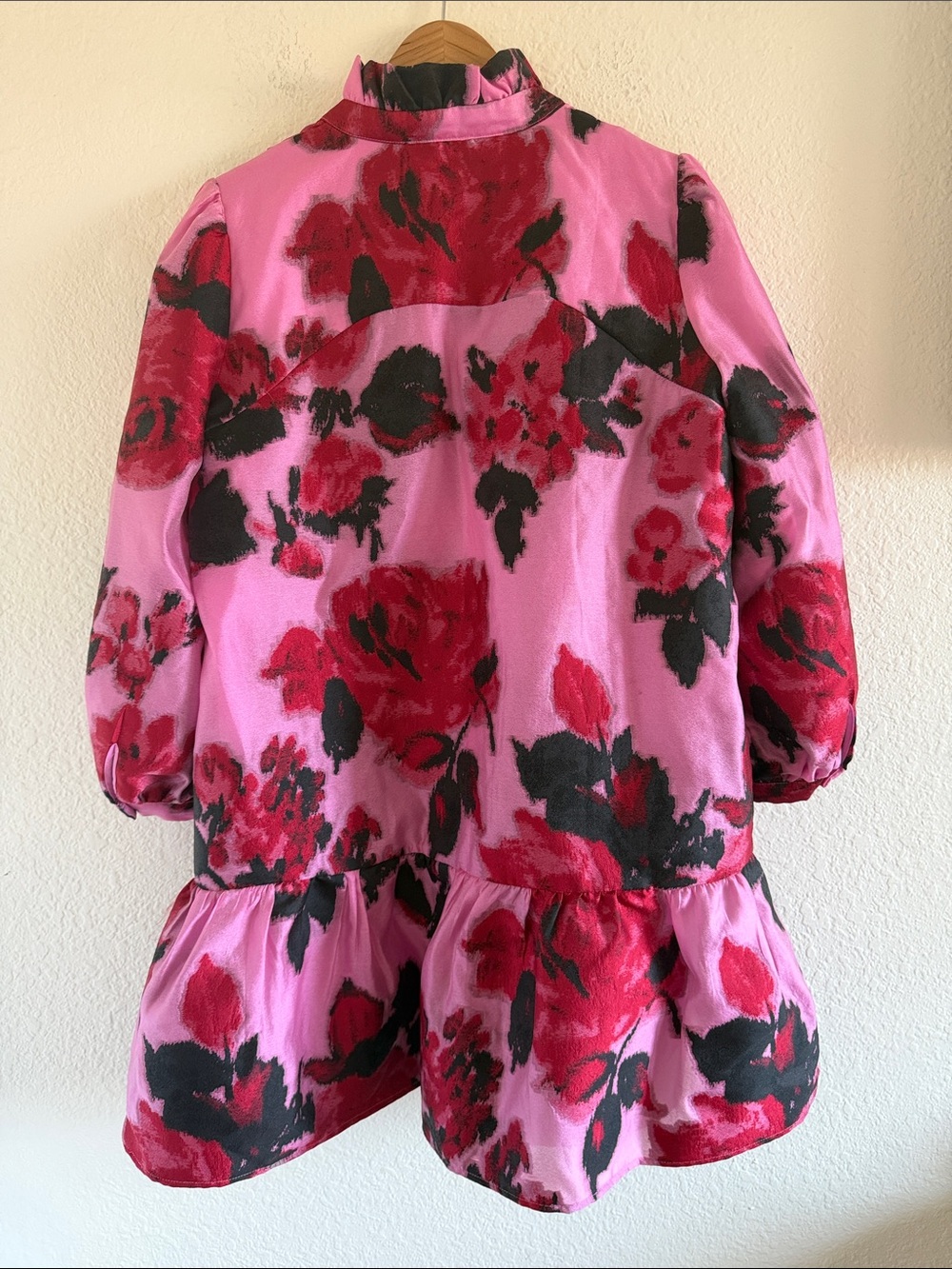 Tuckernuck Cerise Blossom Jacquard Palmerston Mini Dress size L - Picture 5 of 8